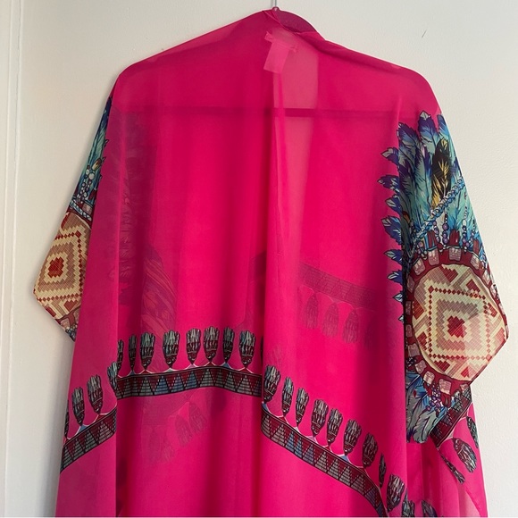 ESLEY Pink Kimono Beach Coverup - Picture 5 of 16